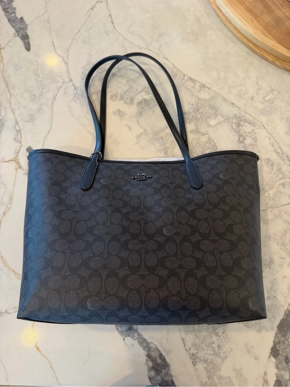 Coach Black Signature City Tote